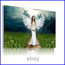 Woman Angel White Wings Canvas Wall Art Picture Large Ws58 Mataga