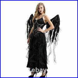 Women Vampire Angel Costume With Wings Halloween Devil Cosplay Witch Party Dress