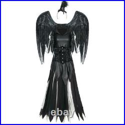 Women Vampire Dark Angel Dress Wings Devil Cosplay Classic Halloween Costume