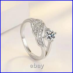 Women's Angle Wings Engagement Ring 2.0 Ct Simulated Diamond 14K White Gold Over