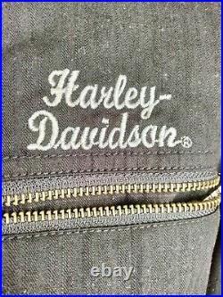 Women's Harley Davidson Motorcycle Black Jacket Embroidered Lace Up Sides LG