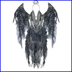 Women's White Angel Costume Sexy Devil Cosplay With Wings Adult Devil Dresses