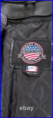 Women's embroidered (Christian) Motorcycle Leather Jacket XXL with Vest L