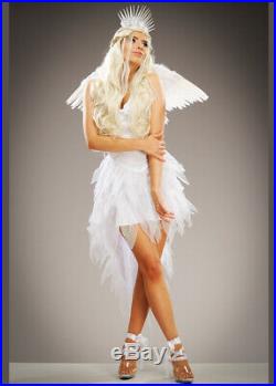 Womens Deluxe White Angel Costume with Wings