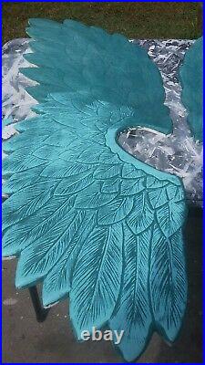 Wood Carved Angel Wings HUGE OOAK Custom Made in the USA by Heather MBC Designs