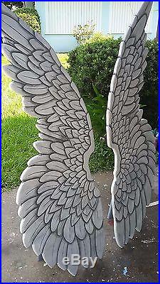 Wood Carved Angel Wings OOAK Large and Beautiful USA Made by Heather MBC Designs