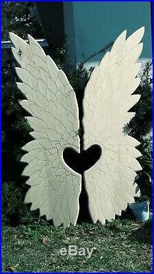 Wood Carved Angel Wings Ready to Finish- Large Detailed & OOAK, by Heather MBC