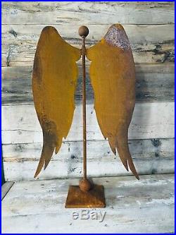 Wrought Iron Angel Wings On Stand (Large)