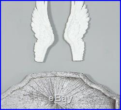 XL Pair of Shiny White Angel Wings Wall Art Decoration Extra Large Feather