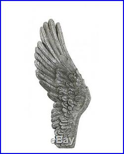 XL Pair of Silver Angel Wings Wall Art Decoration Extra Large Feather Fairy