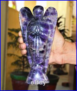 X-Large Blue Amethyst Quartz 200 MM Healing Power Aura Angel Wing Meditation