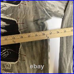 Y2K Authentic RARE Affliction Hoodie Men's L Angel Wings Distressed Thermal USA