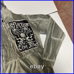 Y2K Authentic RARE Affliction Hoodie Men's L Angel Wings Distressed Thermal USA