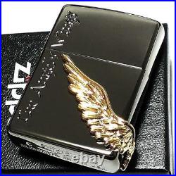 ZIPPO Angel Wing Zippo Lighter Large 3 Sided Gold Metal Black Nickel Angel Win