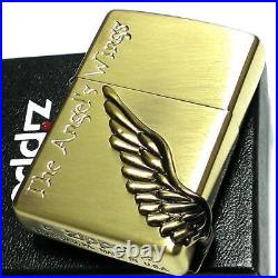 ZIPPO Angel Wing Zippo Lighter Large 3 Sides Metal Antique Gold Angel Wings Br