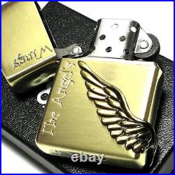 ZIPPO Angel Wing Zippo Lighter Large 3 Sides Metal Antique Gold Angel Wings Br
