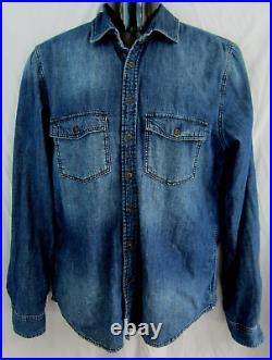 Zadig & Voltaire Paris Denim Jean Shirt Jacket Embroidery Skeleton Angel Guitar