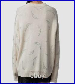 Zadig & Voltaire Women Ivory Markus Cashmere Wings Sweater Size L