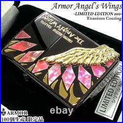 Zippo Armor Limited 100 Angel Wing Brown Titanium Large Wing Metal White Lighter