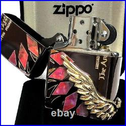 Zippo Armor Limited 100 Angel Wing Brown Titanium Large Wing Metal White Lighter